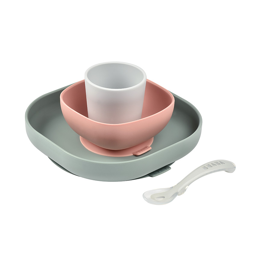 Set de 4 pièces - vaisselle en silicone – Eucalyptus 