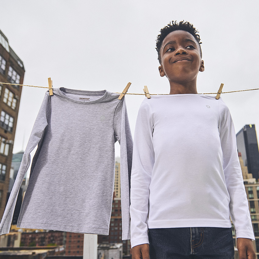 Lote de 2 camisetas interiores de manga larga niño 