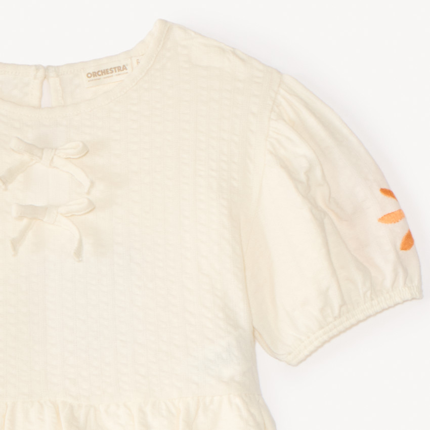 Conjunto corto de 2 piezas de tejido seersucker para niña. 