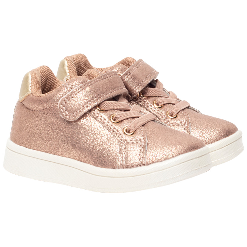 Baskets irisées à lacets et scratch pour fille 