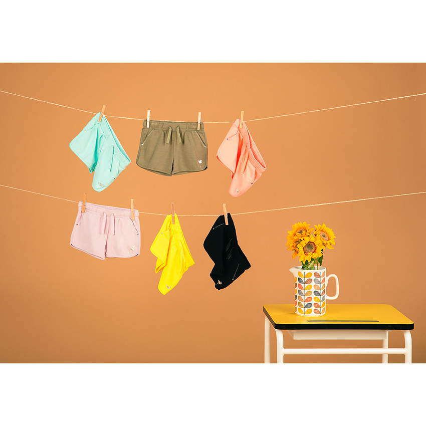 Short de punto con estampado de flamenco para niña 