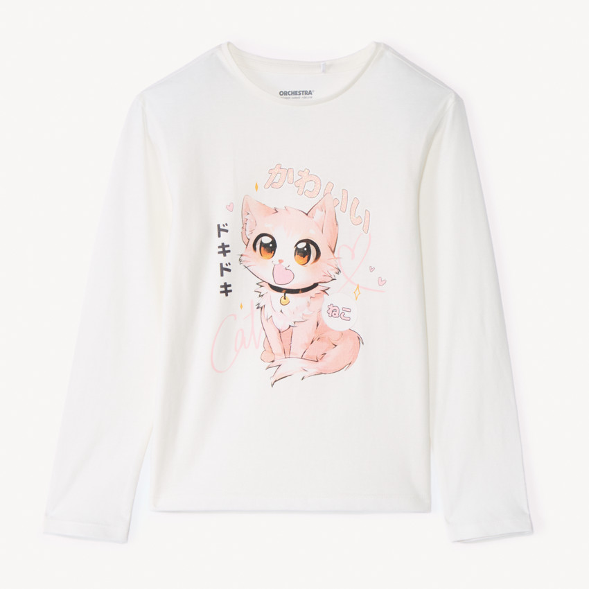 Camiseta de manga larga con estampado animado Manga para niña 