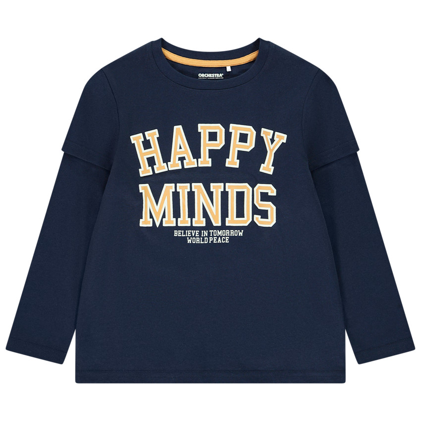 Camiseta de manga larga efecto 2 en 1 para niño 