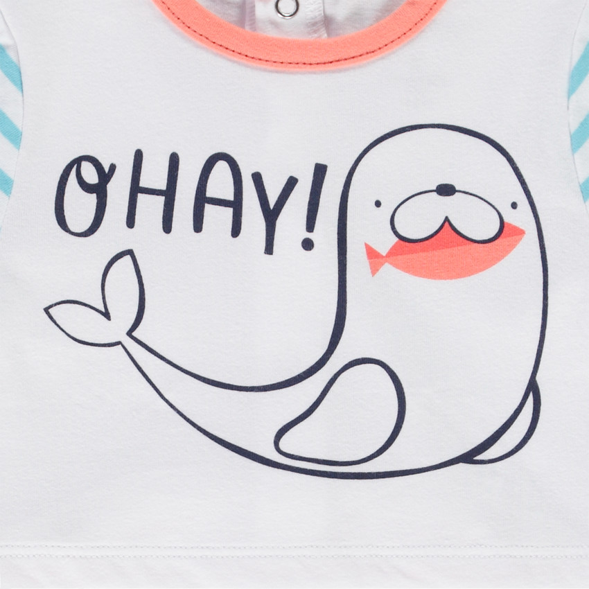 Pelele de punto de jersey a rayas con estampado de morsa para bebé niño  Additional Pelele de punto de jersey a rayas con estampado de morsa para bebé niño