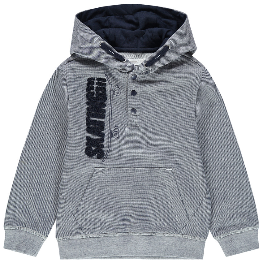 Sudadera de felpa con capucha e inscripciones de rizo 