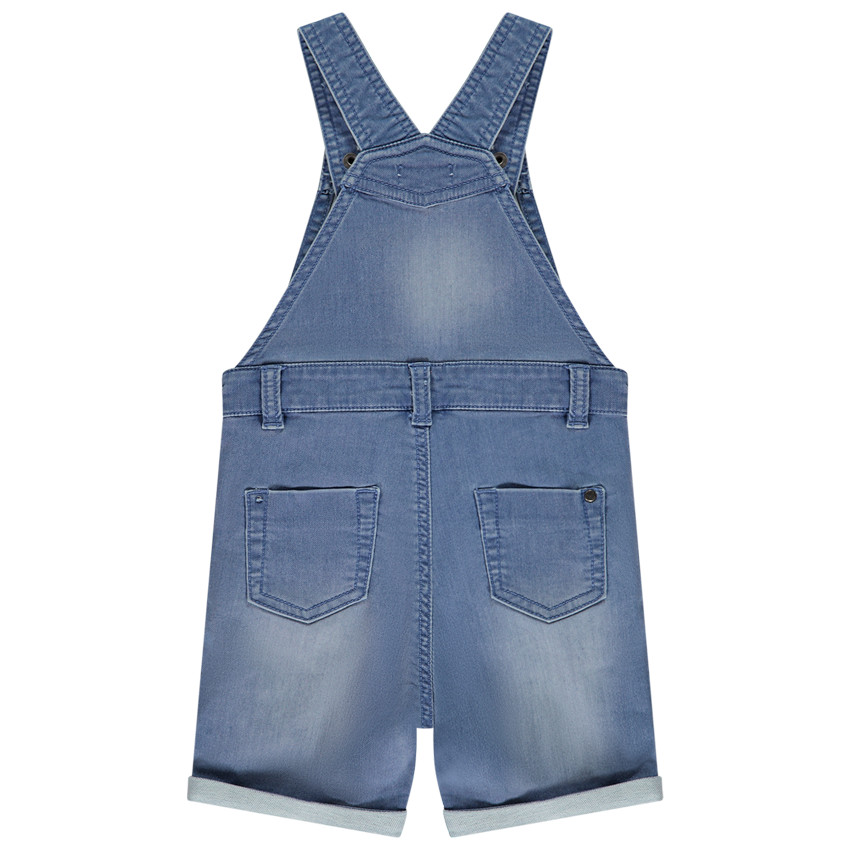 Salopette corta lisa en denim para bebé niño  Additional Salopette corta lisa en denim para bebé niño