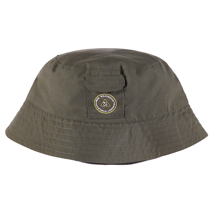 Bob reversible de algodón liso con bolsillo/dinosaurios all over 