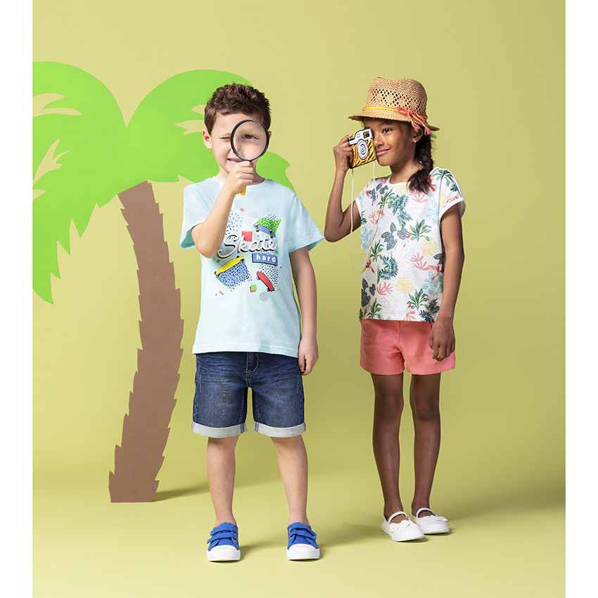 Camiseta manga corta estampado vegetal 