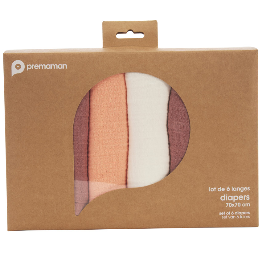 Pack de 6 muselinas de algodón 70 x 70 cm  Additional Pack de 6 muselinas de algodón 70 x 70 cm