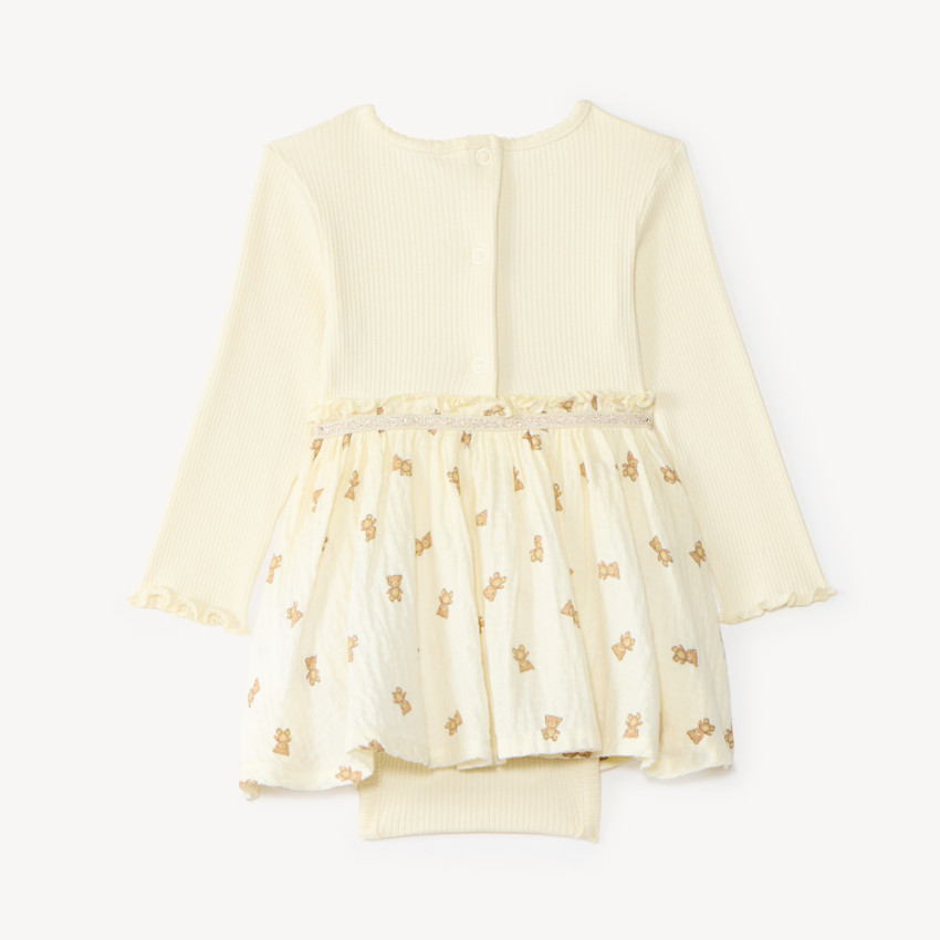 Vestido 2 en 1 con estampado de ositos niña bebé 