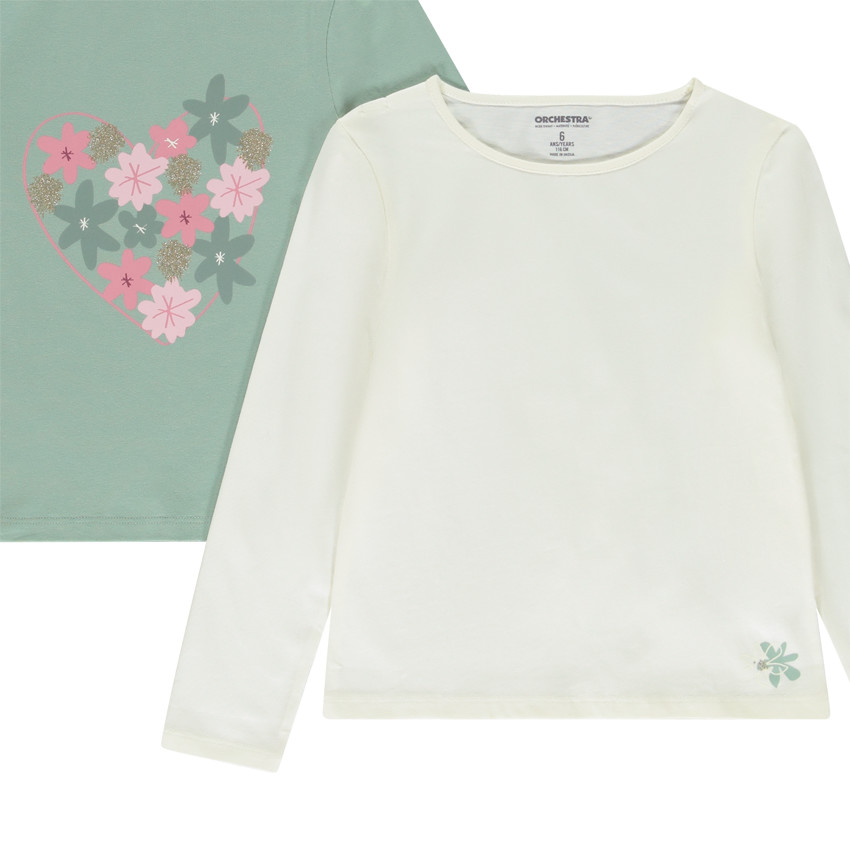 Pack de 4 camisetas de manga larga de punto para niña  Additional Pack de 4 camisetas de manga larga de punto para niña