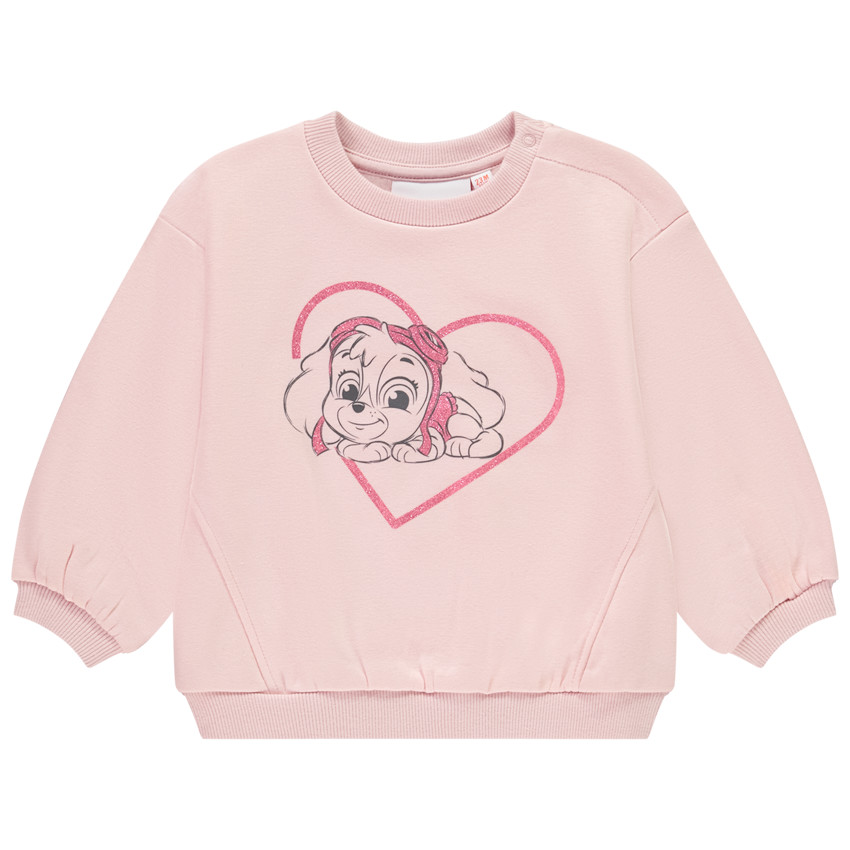 Sudadera de felpa rosa con estampado de Pat Patrouille Skye para bebé niña 