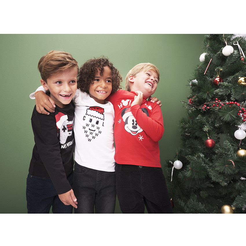 Camiseta de manga larga de Papá Noel con lentejuelas mágicas 