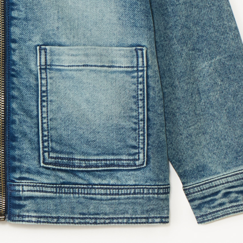 Chaqueta de mezclilla con capucha desmontable para niño 