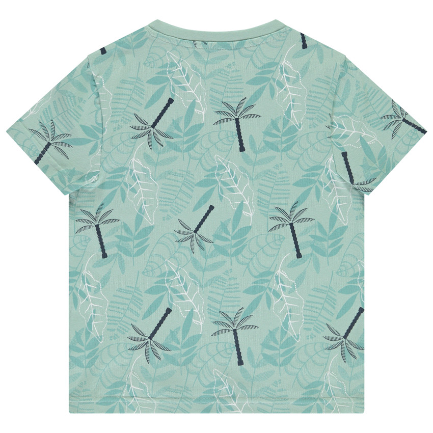 Camiseta de manga corta estampada con hojas/palmeras para niño 