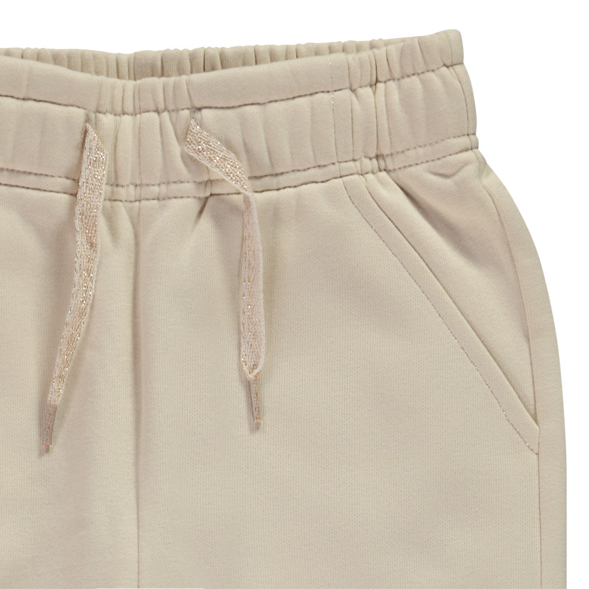 Pantalón de jogging liso de felpa con corte holgado para niña 