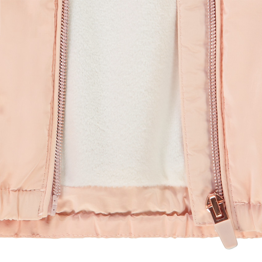 Chubasquero con capucha efecto satinado para bebé niña 