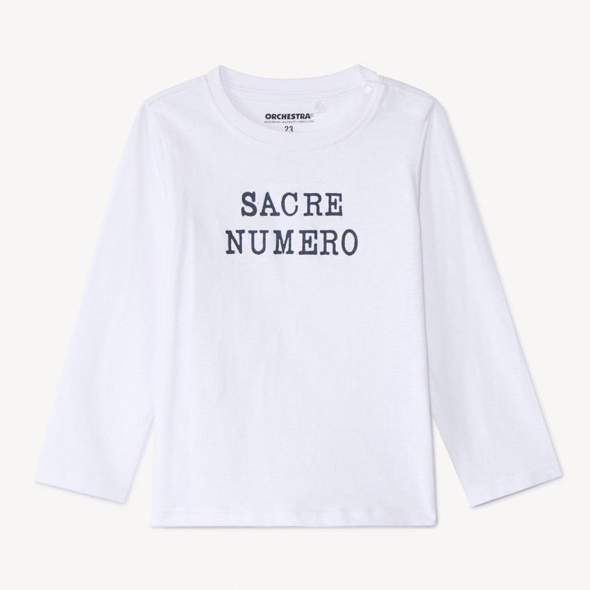 Camiseta de manga larga lisa con estampado para bebé niño 