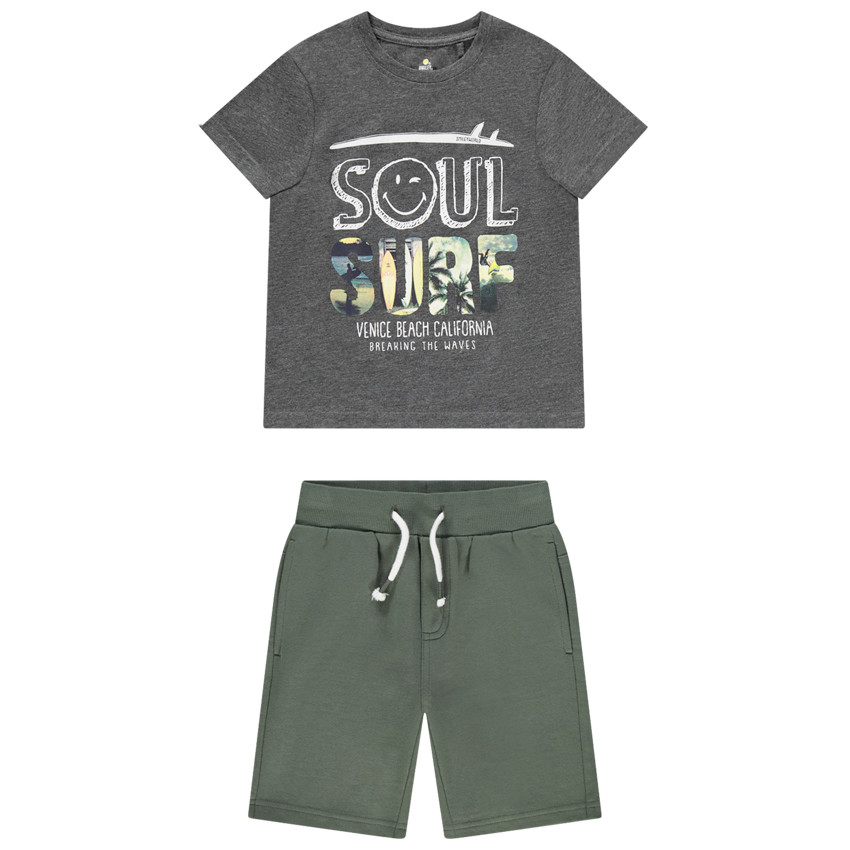 Conjunto camiseta estampado Smiley y bermudas Main Conjunto camiseta estampado Smiley y bermudas