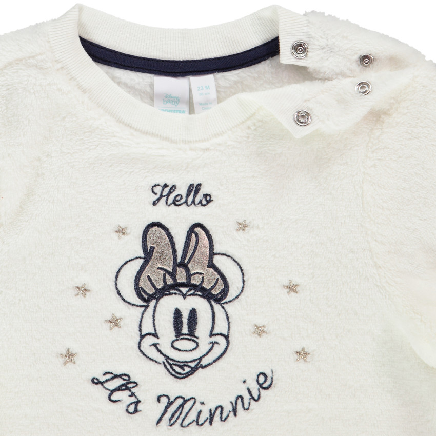 Sudadera polar en sherpa con bordado de Minnie de Disney para bebé niña 