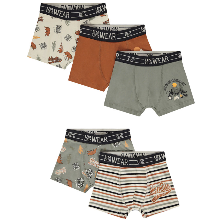 Lot de 5 boxers fantaisie pour garcon Orchestra