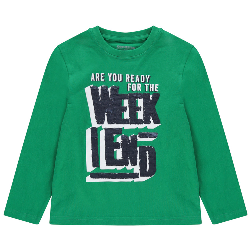 Camiseta de manga larga con inscripciones de lentejuelas mágicas 