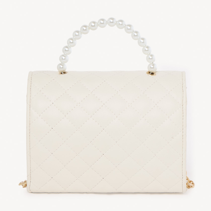 Bolso bandolera de efecto piel acolchado con perlas para niña 