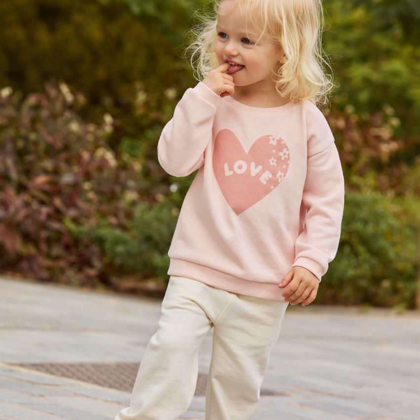 Sudadera de felpa con estampado de corazón "Love" para bebé niña 