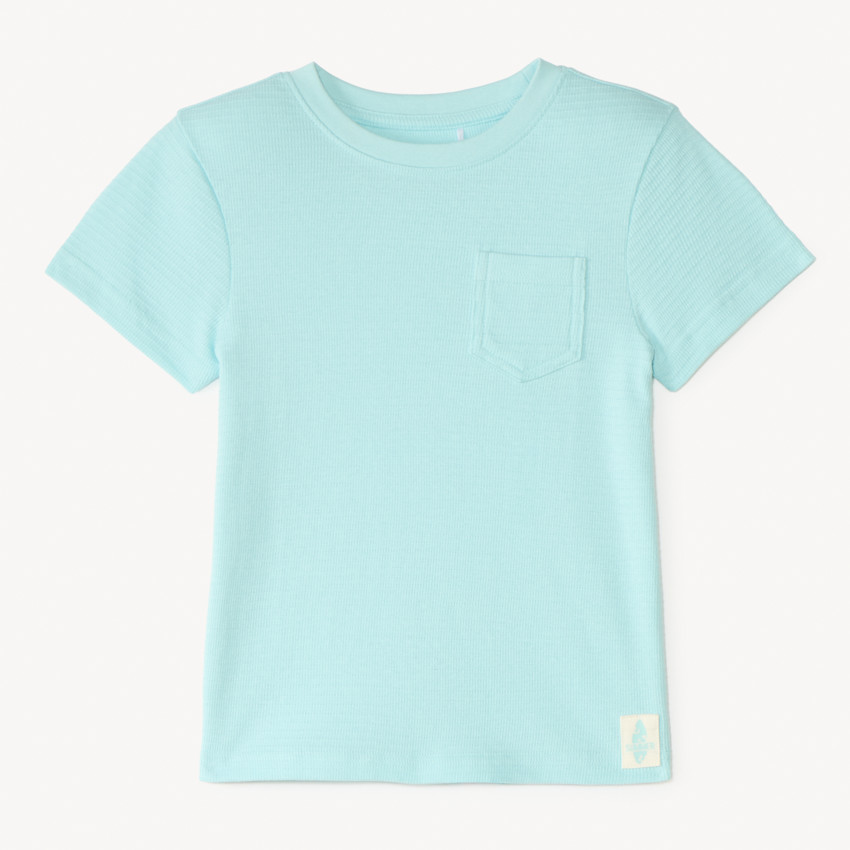 T-shirt manches courtes uni en maille fantaisie pour garçon 