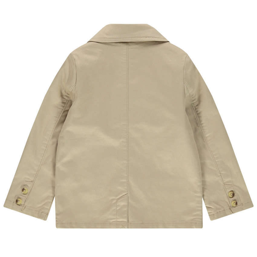 Americana lisa con forro de rayas y bolsillos 