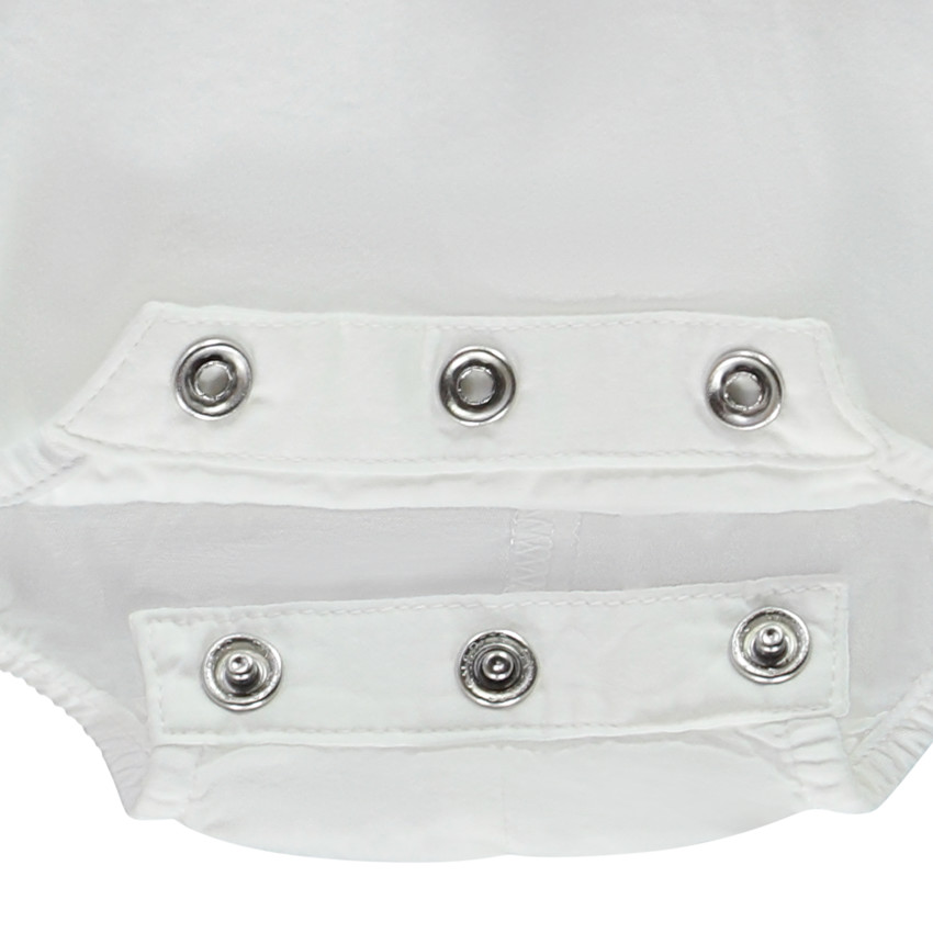 Vestido body efecto 2 en 1 con bordado inglés para bebé niña 