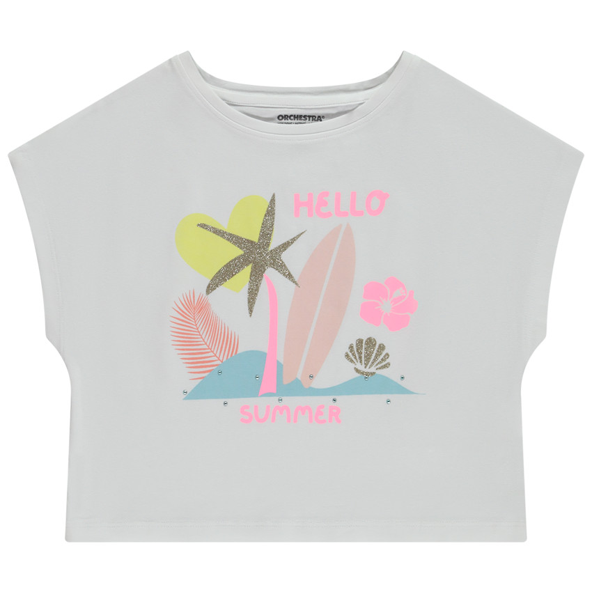 Camiseta manga corta forma caja con print fantasía para niña  Additional Camiseta manga corta forma caja con print fantasía para niña
