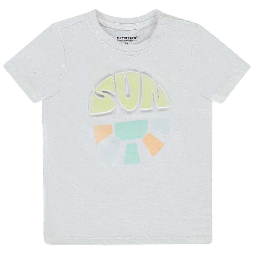 Camiseta de manga corta con print embossado para bebé niño 