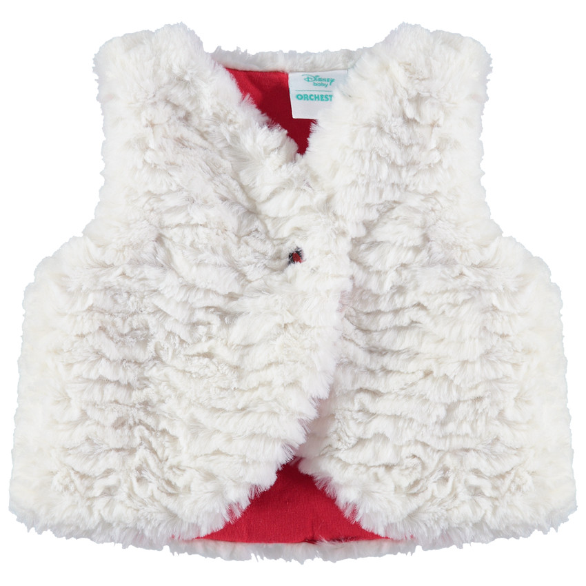 Chaleco de borreguillo con bordados Minnie en la espalda 