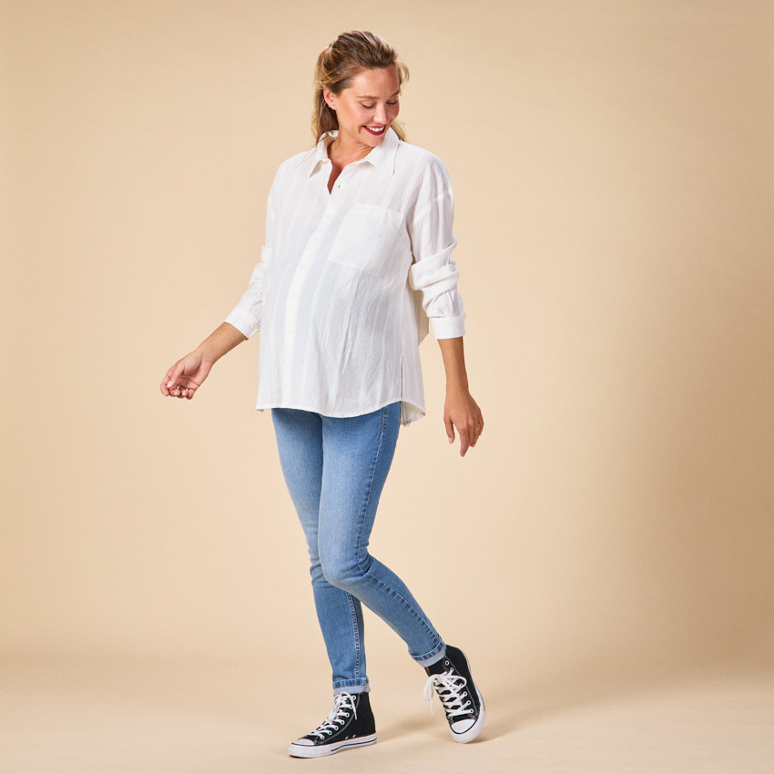 Camisa de manga larga lisa para mujer  Additional Camisa de manga larga lisa para mujer