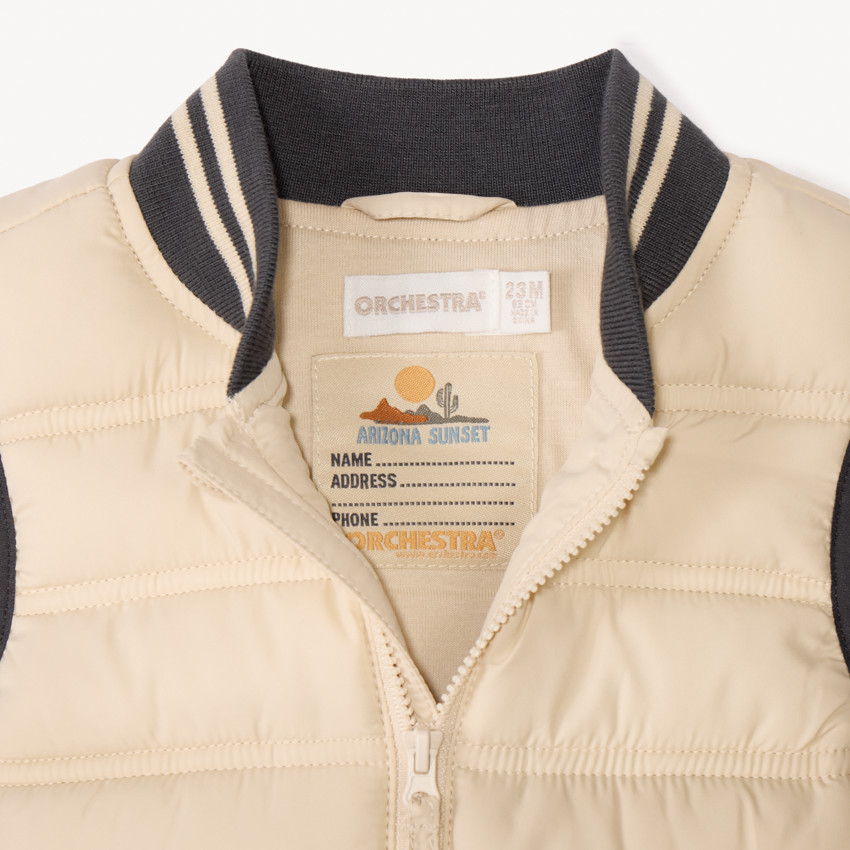 Chaleco acolchado liso para bebé niño 