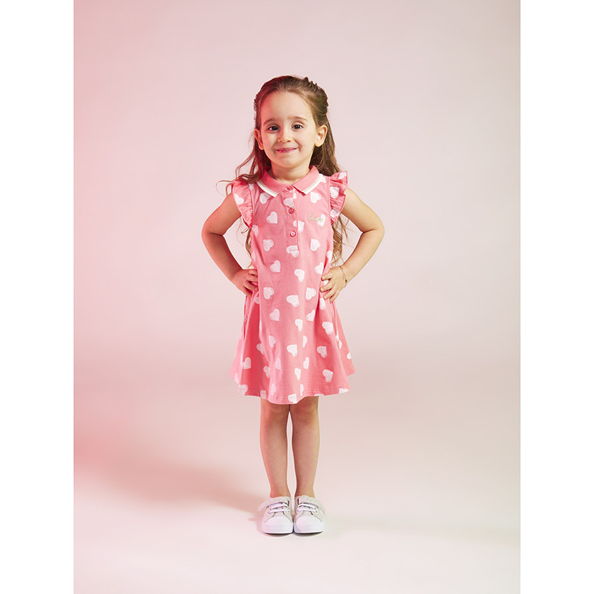 Vestido polo de jersey estampado para niña 