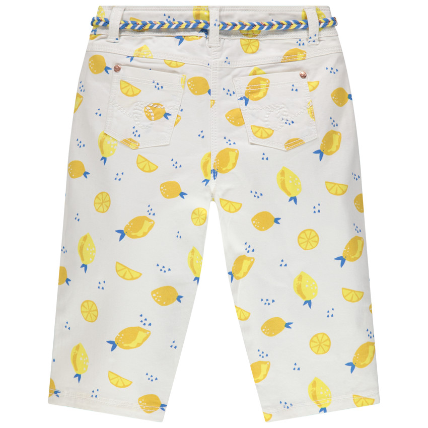 Pantalones cortos en twill estampado con cinturilla de cordón 