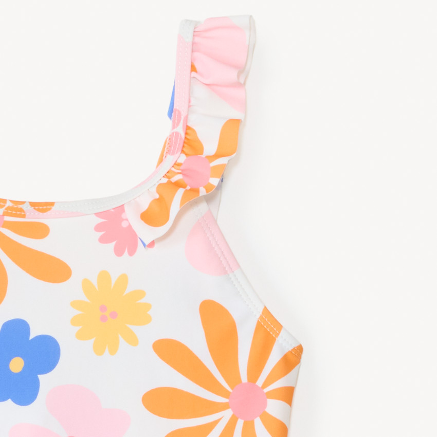 Bañador de una pieza con estampado floral para niña 