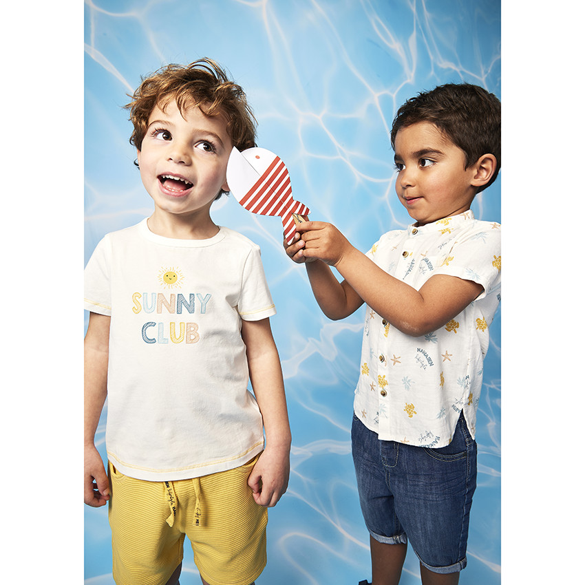 Camisa de manga corta con estampado fantasía para bebé niño 