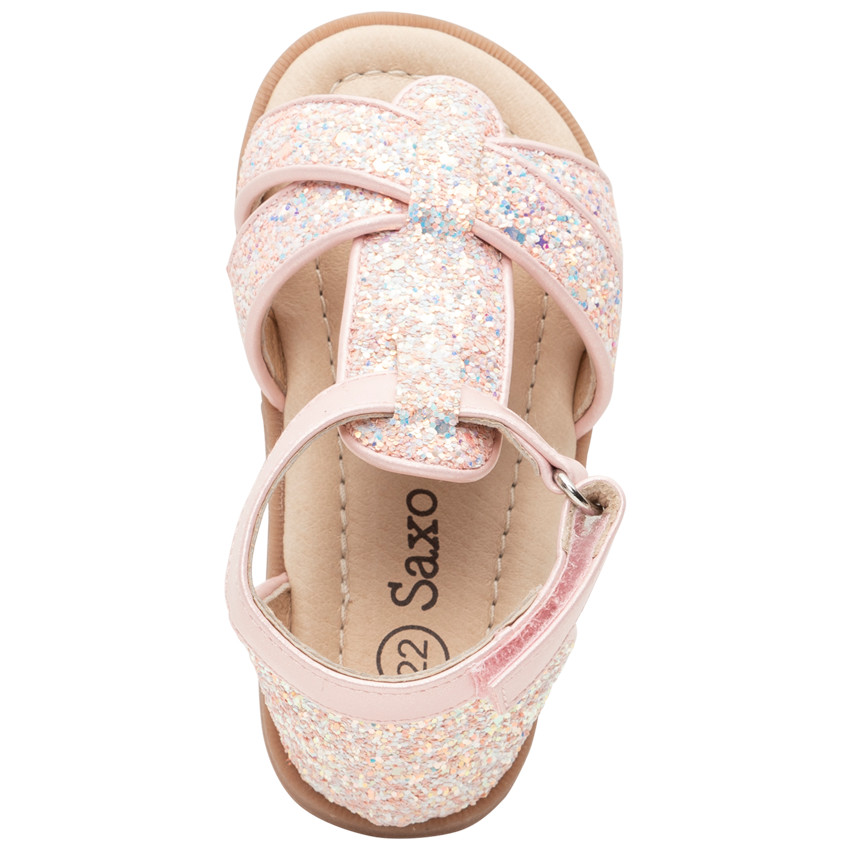 Sandalias de purpurina iridiscente para niña bebé 