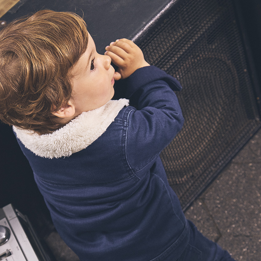 Chaqueta vaquera forrada de sherpa para bebé niño 