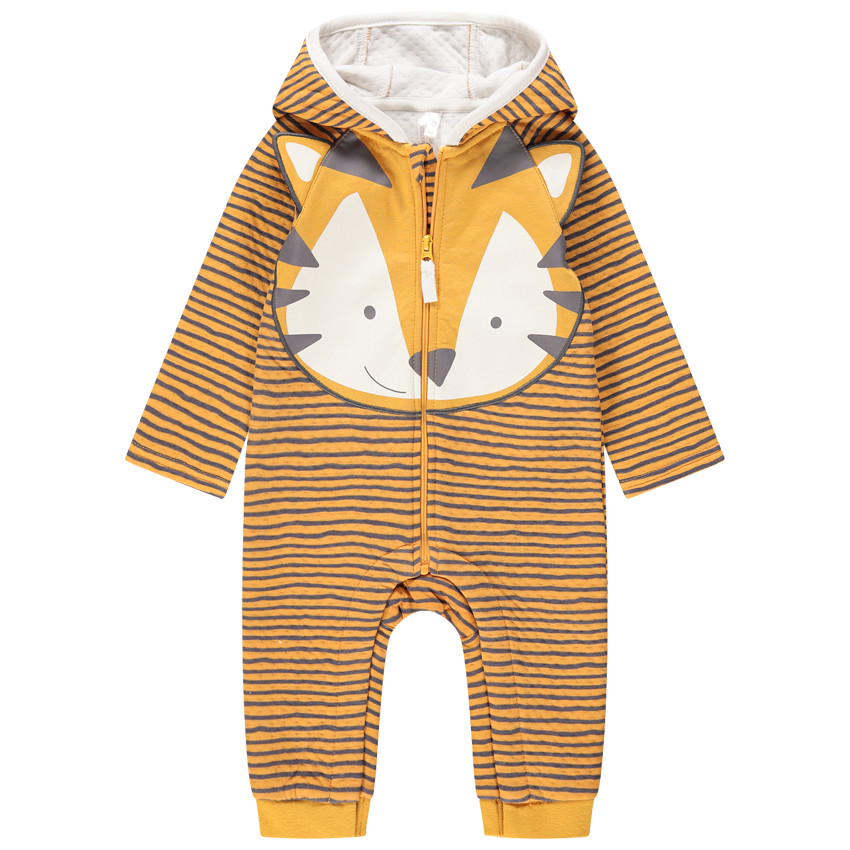 Mono largo de punto de rayas con tigre estampado  Additional Mono largo de punto de rayas con tigre estampado