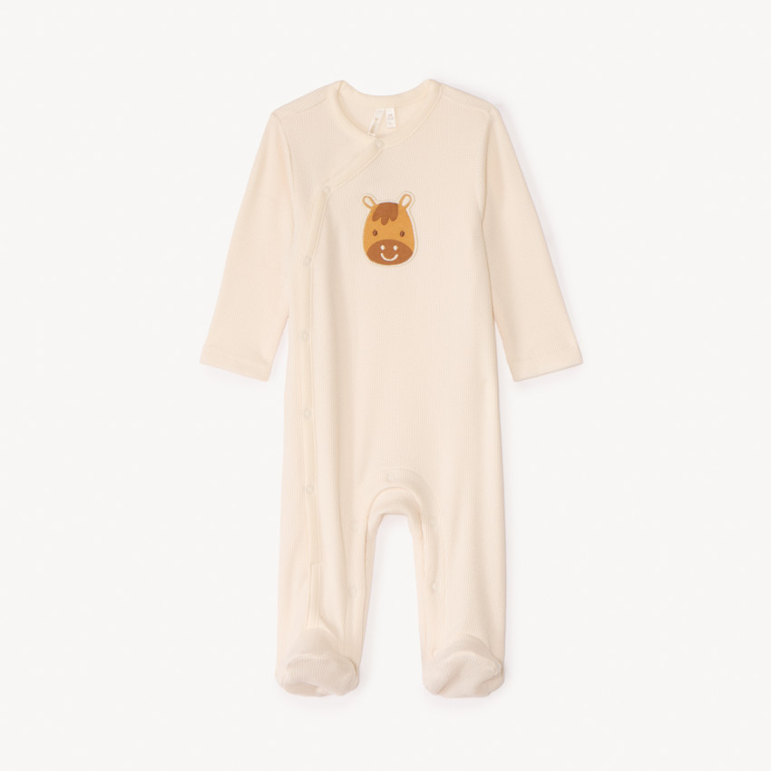 Pijama de abeja con parche de caballo para bebé niño. 