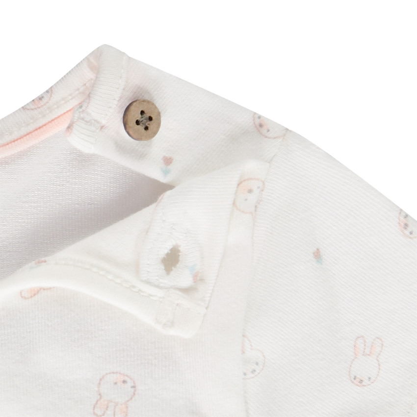 ensemble barboteuse et body manches courtes imprim lapin pour