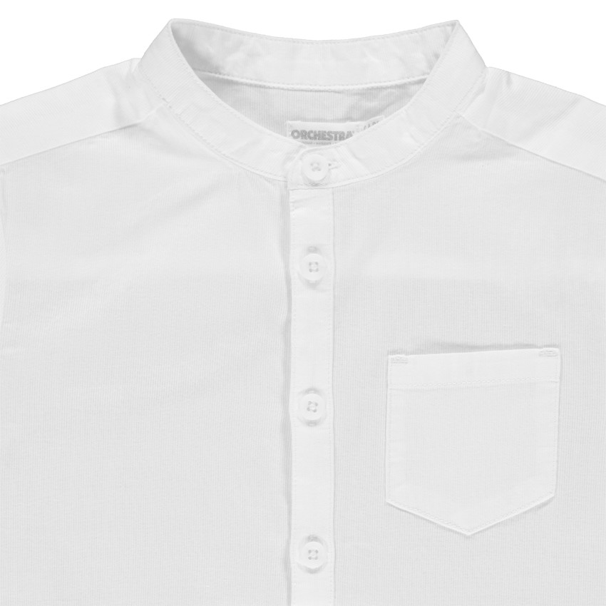 camisa de ceremonia blanca con cuello mao y bolsillo  Additional camisa de ceremonia blanca con cuello mao y bolsillo