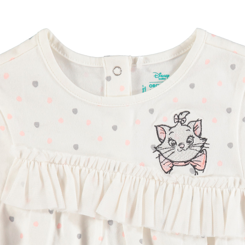 Túnica de manga larga con lunares all over y parche de María de los Aristogatos 