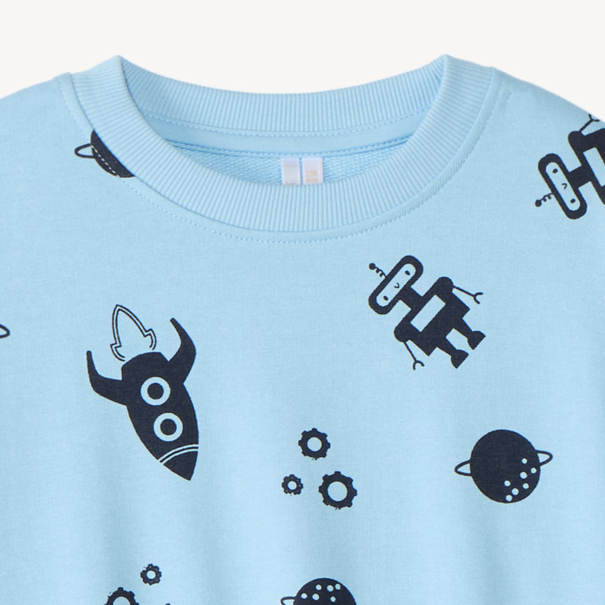Conjunto de 2 piezas: sudadera + pantalón de chándal con estampado de robot para bebé niño. 