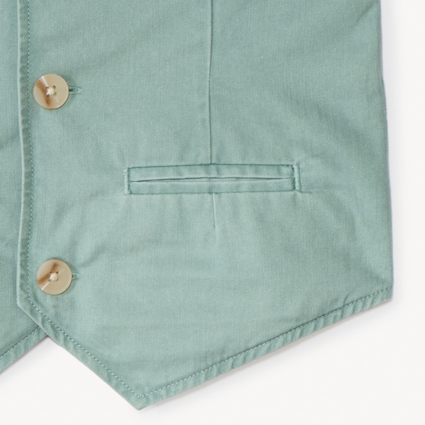 Chaleco de servidor de tela lisa para niño 