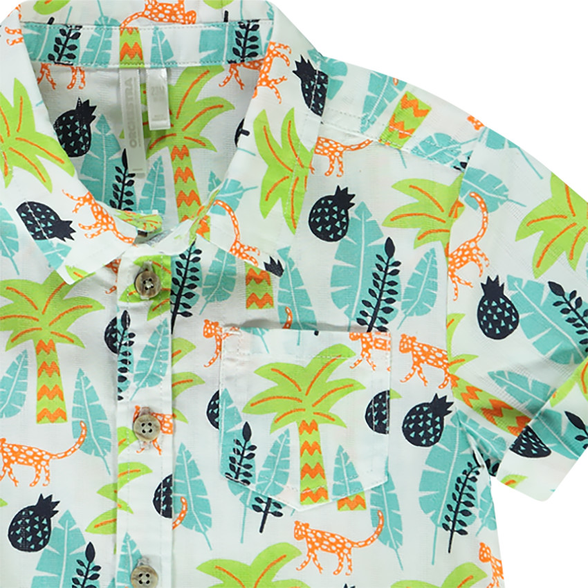 Camisa de manga corta con estampado de jungla para niño 